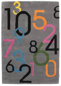  Tapete Infantil Lã 120X180 Lucky Numbers Cinzento Pequeno