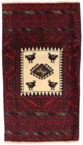 絨毯 オリエンタル バルーチ Fine 84X153 ダークレッド/レッド (ウール, ペルシャ/イラン)