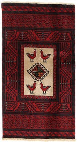 Tappeto Orientale Beluch Fine 83X158 Rosso Scuro/Beige (Lana, Persia/Iran)