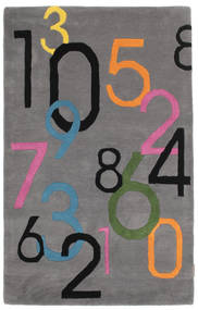 Lucky Numbers Kids Rug 100X160 Small Grey Number Wool