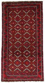絨毯 ペルシャ バルーチ Fine 90X165 ダークレッド/レッド (ウール, ペルシャ/イラン)
