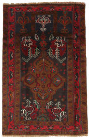89X137 絨毯 オリエンタル バルーチ Fine 茶色/レッド (ウール, ペルシャ/イラン) Carpetvista