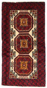  Oriental Baluch Fine Rug 91X175 Dark Red/Red Wool, Persia/Iran Carpetvista