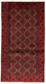  Oriental Baluch Fine Rug 102X182 Dark Red/Red Wool, Persia/Iran Carpetvista