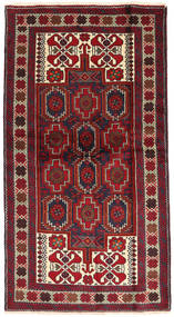  Orientalischer Belutsch Fine Teppich 106X192 Dunkelrot/Rot Wolle, Persien/Iran Carpetvista