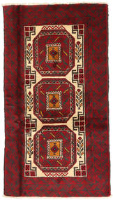  Persischer Belutsch Fine Teppich 100X178 Dunkelrot/Rot (Wolle, Persien/Iran)