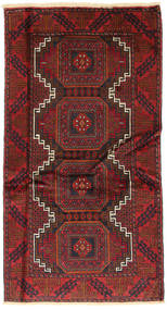Beluch Fine Vloerkleed 93X170 Bruin/Rood Wol, Perzië/Iran Carpetvista