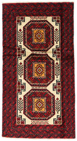  Baluch Fine Rug 95X178 Persian Wool Dark Red/Beige Small Carpetvista