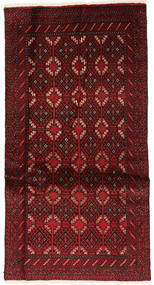 絨毯 ペルシャ バルーチ Fine 89X171 ダークレッド/茶色 (ウール, ペルシャ/イラン)