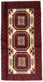  Persisk Beluch Fine Teppe 95X183 Mørk Rød/Rød (Ull, Persia/Iran)