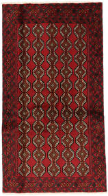  Oosters Beluch Fine Vloerkleed 101X183 Donkerrood/Bruin Wol, Perzië/Iran Carpetvista