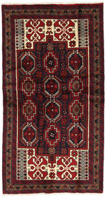 98X188 絨毯 オリエンタル バルーチ Fine ダークレッド/レッド (ウール, ペルシャ/イラン) Carpetvista