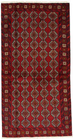  Oriental Baluch Fine Rug 97X188 Dark Red/Brown Wool, Persia/Iran Carpetvista