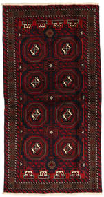  100X194 Baluch Fine Rug Dark Red/Red Persia/Iran Carpetvista