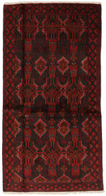 Dywan Beludż Fine 95X181 Brunatny/Ciemnoczerwony (Wełna, Persja/Iran)