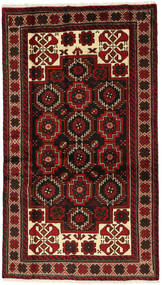 Dywan Beludż Fine 101X178 Brunatny/Ciemnoczerwony (Wełna, Persja/Iran)