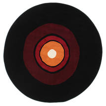   Ø 175 Schallplatte Flatweave Red/Orange Round Rug