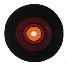   Ø 150 Schallplatte Flatweave Rosso/Arancione Rotondo Piccolo Tappeto