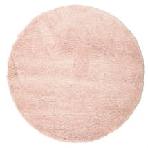 Shaggy Sadeh Ø 150 Small Pink Plain (Single Colored) Round Rug