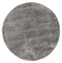 Shaggy Sadeh Ø 150 Small Grey Plain (Single Colored) Round Rug