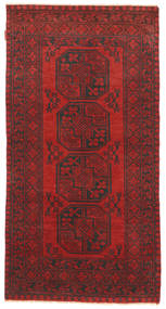  93X185 Medallion Small Afghan Fine Rug Wool, Carpetvista