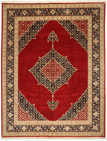  Orientalisk Tabriz 50 Raj Med Silke Matta 250X322 Röd/Brun Stor Ull, Persien/Iran Carpetvista
