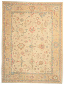  Orientalischer Usak Teppich 300X395 Beige Großer Wolle, Türkei Carpetvista
