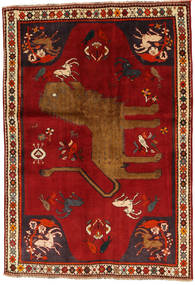 Alfombra Persa Gashgai Fine 131X192 Rojo Oscuro/Rojo (Lana, Persia/Irán)