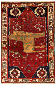  Ghashghai Fine Figural/Pictorial Matot 130X200 Persialainen Villamatto Punainen/Tummanpunainen Pieni Matto Carpetvista