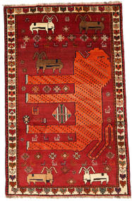 Ghashghai Fine Tæppe 118X185 Rød/Mørkerød Uld, Persien/Iran Carpetvista