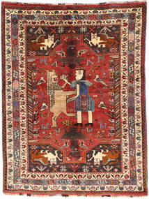 Tapete Persa Ghashghai Fine 150X198 Vermelho/Bege (Lã, Pérsia/Irão)