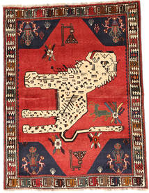  121X159 Medallion Small Qashqai Fine Rug Wool, Carpetvista