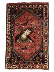  105X160 Ghashghai Fine Teppich Schwarz/Dunkelrot Persien/Iran Carpetvista