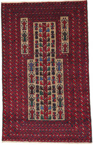  Baluch Rug 86X135 Wool Dark Red/Beige Small Carpetvista