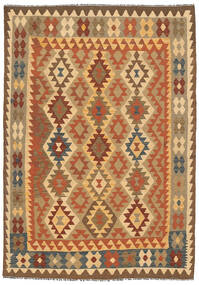  140X203 Small Kilim Afghan Old Style Rug Wool, Carpetvista