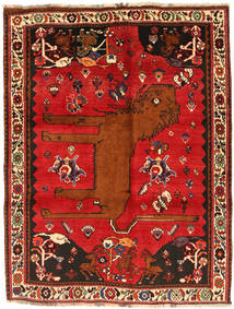 Tapis Ghashghaï Fine 134X173 Rouge/Marron (Laine, Perse/Iran)