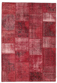159X231 Alfombra Patchwork Moderna Rojo/Rojo Oscuro (Lana, Turquía) Carpetvista