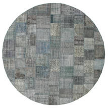  Patchwork Rug Ø 400 Wool Grey/Dark Grey Large Carpetvista