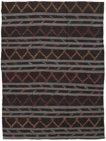 239X323 Kilim Vintage Turkish Rug Oriental Black/Brown (Wool, Turkey) Carpetvista