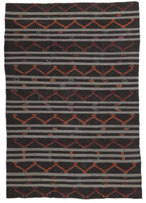 227X337 絨毯 キリム セミアンティーク トルコ オリエンタル ブラック/茶色 (ウール, トルコ) Carpetvista