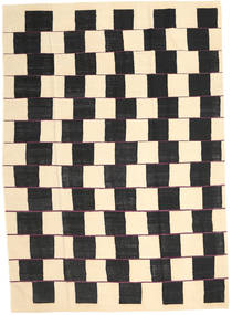Kilim Modern Rug 212X288 Beige/Dark Grey Wool, Afghanistan Carpetvista