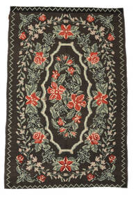 159X240 Rose Kelim Moldavia Rug Oriental Black/Green (Wool, Moldova) Carpetvista