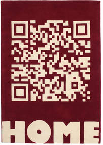  Shaggy Rug Wool 120X170 Qrcode_Home Handtufted Red Small