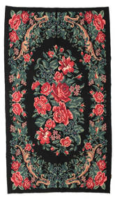  Rose Kelim Moldavia Rug 169X295 Wool Dark Grey/Green Carpetvista