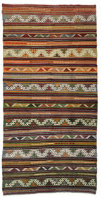  Kilim Vintage Turkish Rug 180X353 Vintage Wool Black/Brown Carpetvista