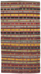  Orientalischer Kelim Vintage Türkei Teppich 167X316 Dunkelrot/Dunkelgelb Wolle, Türkei Carpetvista