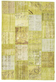Patchwork Rug 158X232 Green/Yellow Wool, Turkey Carpetvista