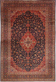 Keshan Teppich 302X443 Rot/Dunkelrosa Großer Wolle, Persien/Iran Carpetvista