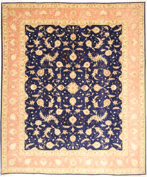 252X300 Alfombra Tabriz 50 Raj Con Seda Oriental Beige/Azul Oscuro Grande (Persia/Irán) Carpetvista