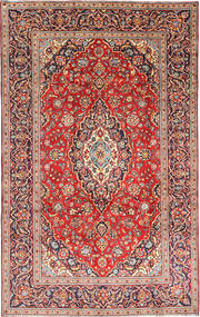  Kashan Szőnyeg 197X320 Perzsa Gyapjúszőnyeg Piros/Bézs Carpetvista